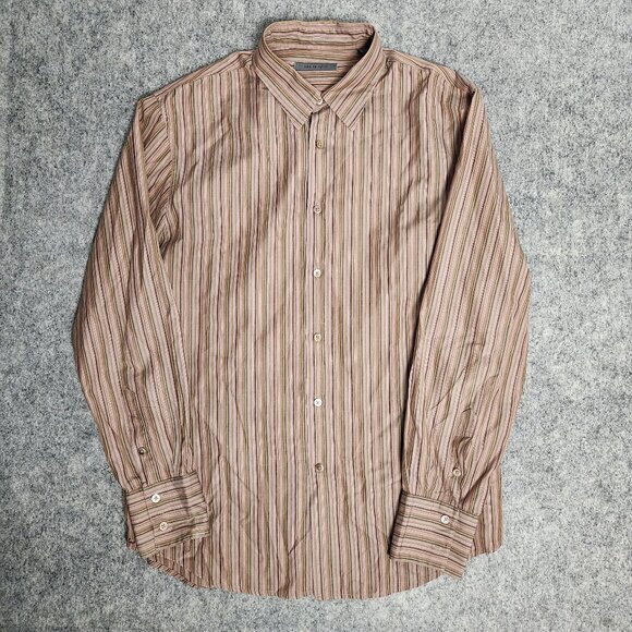 John Varvatos Shirt Men L‎ Multicolor Striped Long Sleeve Button Down Collared - Picture 1 of 7